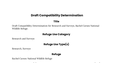 Rachel Carson National Wildlife Refuge Draft Compatibility Determination for Review and Comment