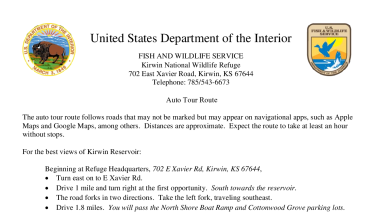 Kirwin NWR Auto Tour Route