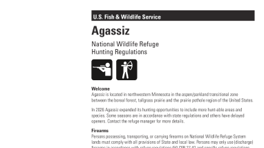 Agassiz National Wildlife Refuge Hunting and Fishing Brochure
