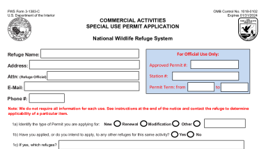 Special Use Permit Form 3-1383-C