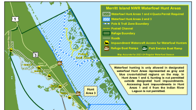 Merritt Island NWR Waterfowl Hunt Areas 2023-24