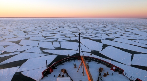ship headed into broken ice