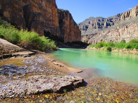 A river in a valley