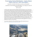 Warm Springs National Fish Hatchery - Spring Chinook Salmon Program FY 2020 Annual Report