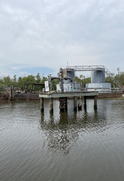 Photo of orphaned well on Lacassine National Wildlife Refuge