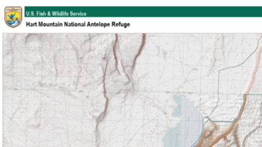 Screen grab of large map with USFWS yellow logo on top