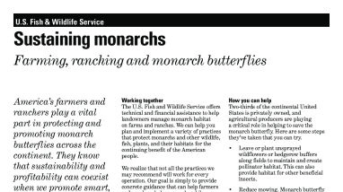 Sustaining monarchs: Farming, ranching and monarch butterflies