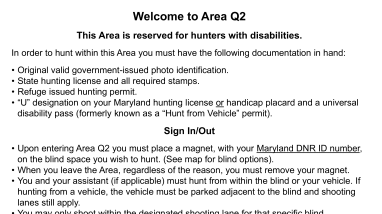 Blackwater NWR Area Q2 Map and Instructions