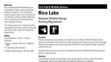 Rice Lake NWR Hunting Brochure