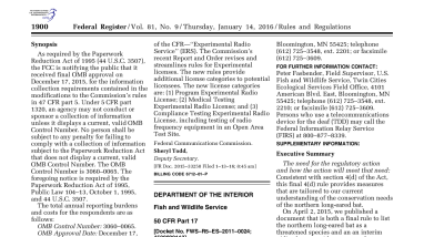 Northern Long-Eared Bat Final 4(d) Rule - 2016