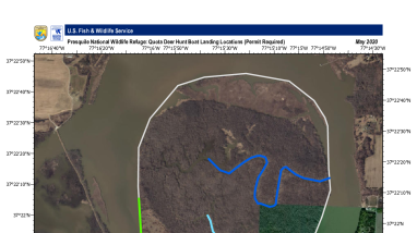 Presquile NWR Hunt Map - approved boat landings