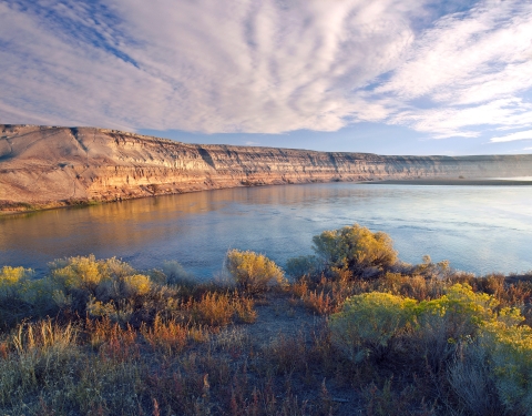 White Bluffs At Sunset