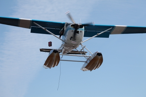 a flying float plane