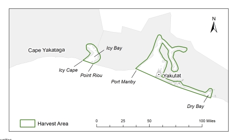 Map of Yakutat 2024 for Spring Summer Migratory Bird Subsistence Harvest
