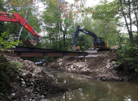 Aquatic connectivity restoration and bridge construction