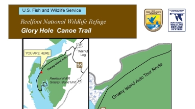 A map of the Glory Hole Canoe Trail.