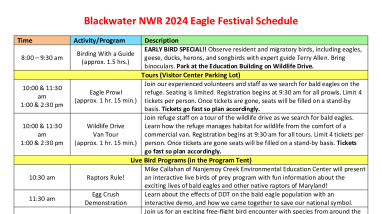 2024 Eagle Festival Schedule
