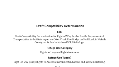 St. Marks Draft Compatibility Determination for Right of Way