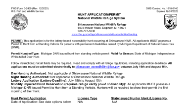 3-2439 Hunt Application Permit for Lottery-based Accessibility Hunt