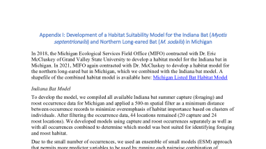 Listed Bat Appendices for Michigan Determination Key (D-Key)