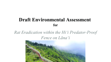 Draft Environmental Assessment for Rat Eradication within the Hiʻi Predator-Proof Fence on Lānaʻi 