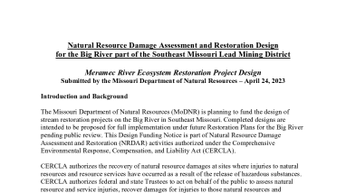 Meramec Feasibility Study Restoration Design Notice
