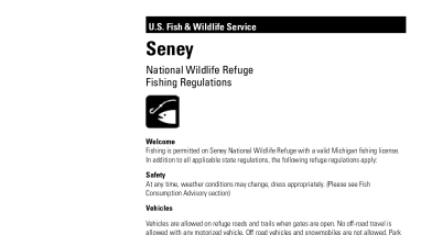 Fishing Brochure Seney National Wildlife Refuge