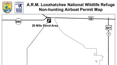 ARM Loxahatchee NWR Non-hunting Airboat Permit Map