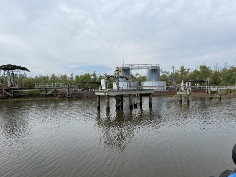 Photo of orphaned well on Lacassine National Wildlife Refuge