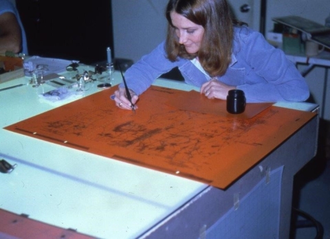 NWI employee labeling hardcopy map