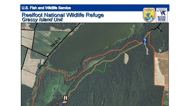 A map of the Grassy Island Public Use Area.