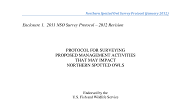 PROTOCOL FOR SURVEYING PROPOSED MANAGEMENT ACTIVITIES THAT MAY IMPACT NORTHERN SPOTTED OWLS