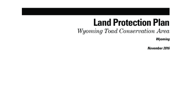Wyoming Toad Conservation Area Land Protection Plan
