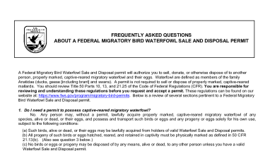 FAQs About 3-200-9 Waterfowl Sale and Disposal