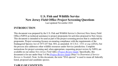 New Jersey Field Office Project Screening Questions