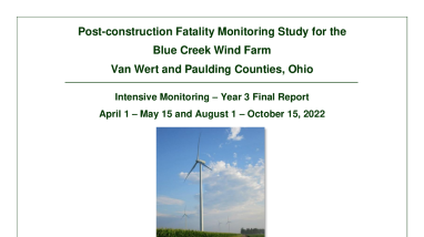 Post-construction Fatality Monitoring Study for the Blue Creek Wind Farm, 2022