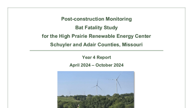 Post-construction Monitoring Bat Fatality Study for the High Prairie Renewable Energy Center, 2024