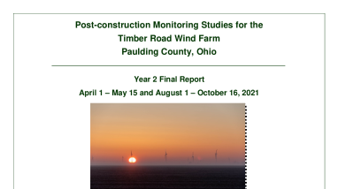 Post-construction Monitoring Studies for the Timber Road Wind Farm, 2021