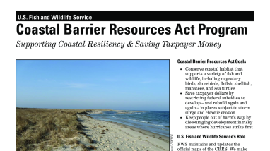 Coastal Barrier Resources Act Program Fact Sheet