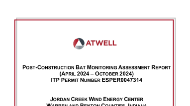 POST-CONSTRUCTION BAT MONITORING ASSESSMENT REPORT, JORDAN CREEK WIND ENERGY CENTER WARREN AND BENTON COUNTIES, INDIANA, 2024