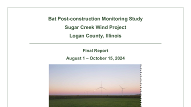 Bat Post-construction Monitoring Study Sugar Creek Wind Project Logan County, Illinois, 2024