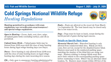 Cold Springs National Wildlife Refuge Hunting Regulations