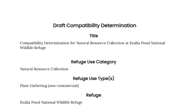 Draft Compatibility Determination for Plant Gathering (non-commercial), Kealia Pond NWR