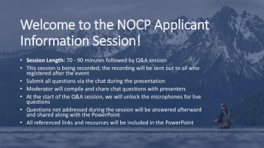 National Outreach and Communications Program NOFO Information Session