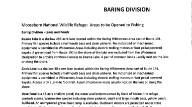 What Can I Catch? Additional Fishing Information Moosehorn
