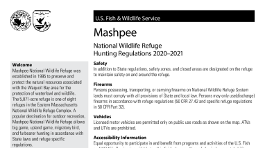 Mashpee NWR Hunt Brochure & Map - August 2021