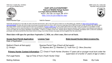 Las Vegas NWR Goose Hunt Hunters Permit