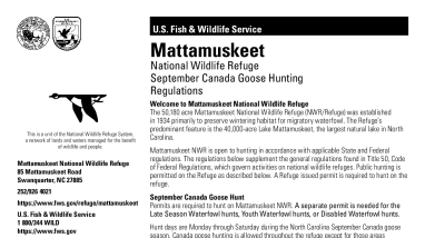 Mattamuskeet Virtual September Goose Hunt Virtual Brochure