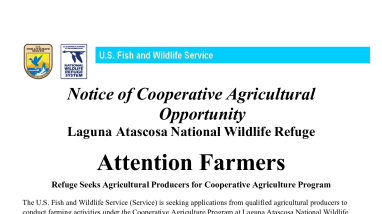 Notice of Cooperative Agricultural Opportunity
