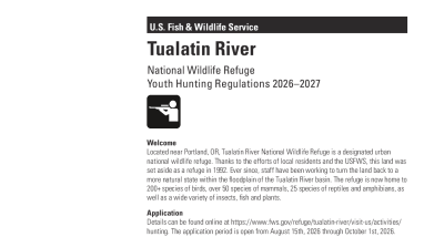 2026-2027 TRNWR Youth Waterfowl Hunt Brochure